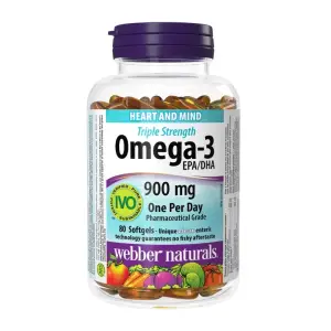Triple Strength Omega-3 900mg EPA/DHA No Fishy Aftertaste