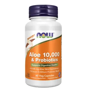 Aloe 10,000 & Probiotics 5 Billion – NOW Foods – 60 Veg Capsules