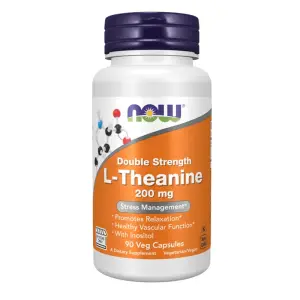 L-Theanine Double Strength 200mg – NOW Foods – 60 Veg Capsules