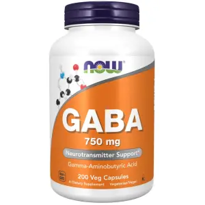 GABA 750 mg – NOW Foods – 200 Veg Capsules