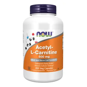 Acetyl-L-Carnitine 500 mg – NOW Foods – 200 Veg Capsules