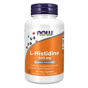 L-Histidine 600 mg – NOW Foods – 60 Veg Capsules