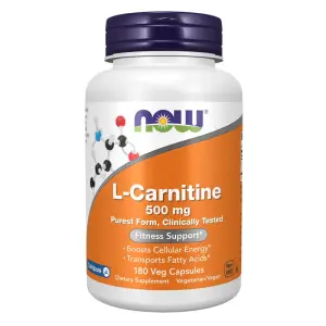 L-Carnitine 500 mg – NOW Foods – 180 Veg Capsules